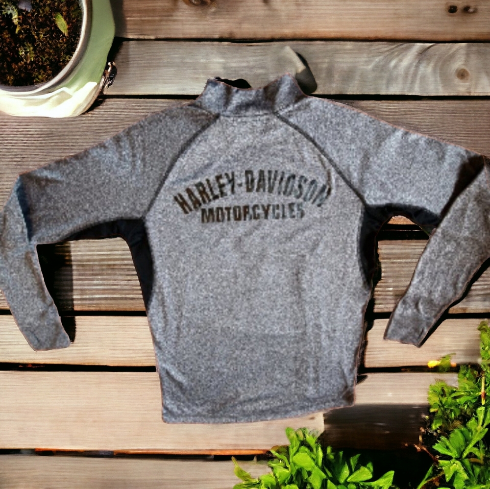 HARLEY DAVIDSON MED Long Sleeve Mock Neck Pullover Performance Shirt